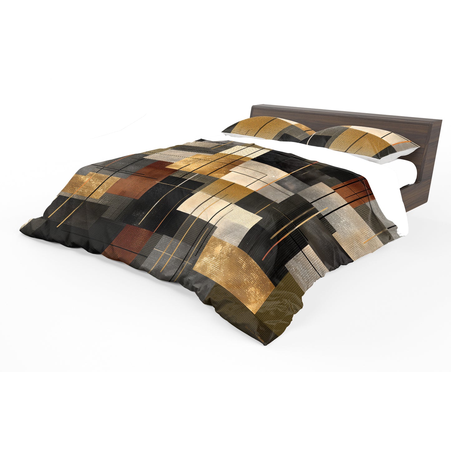 Gold Rust Charcoal Duvet Cover Set by Wikus Schalkwyk