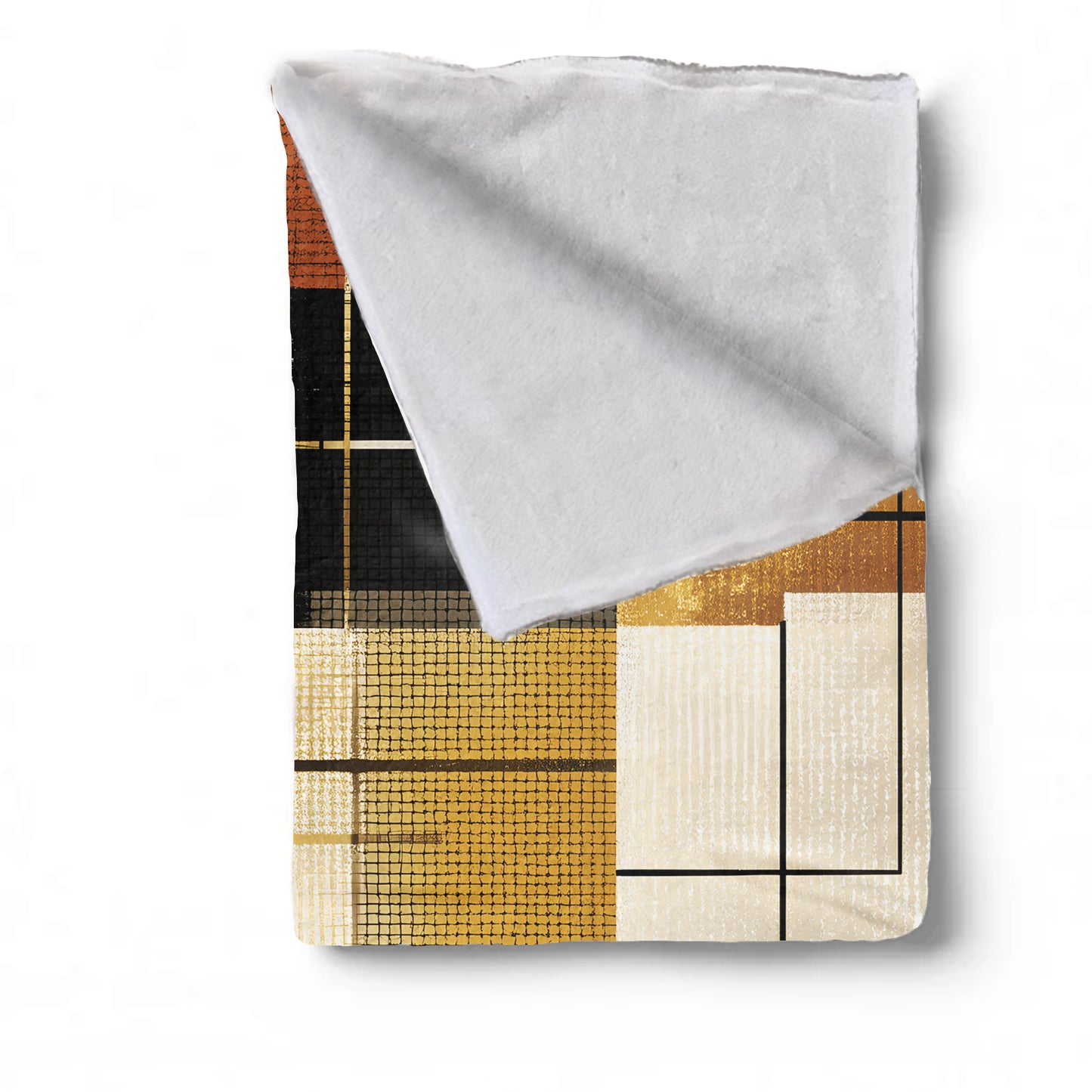 Gold Rust Charcoal Light Weight Fleece Blanket by Wikus Schalkwyk