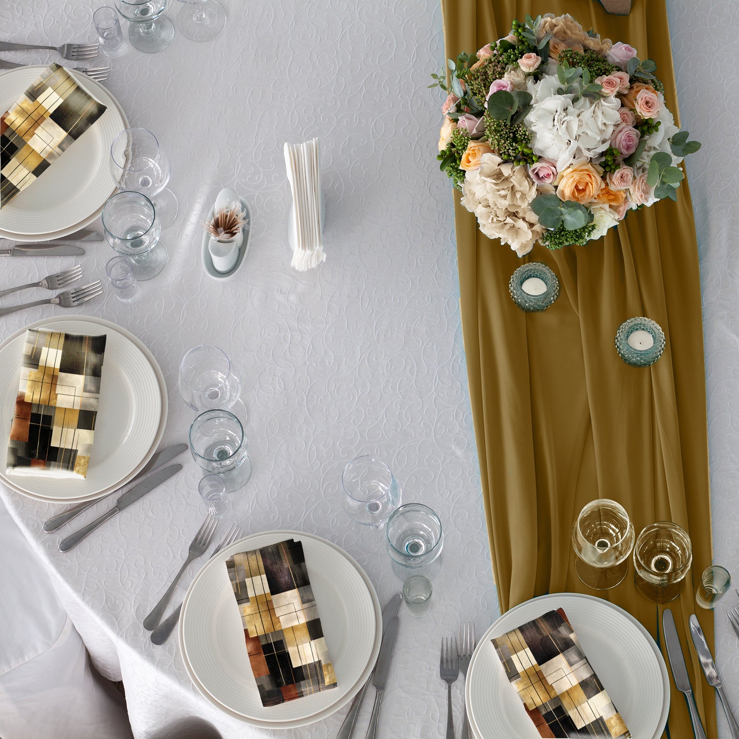 Gold Rust Charcoal Napkins by Wikus Schalkwyk