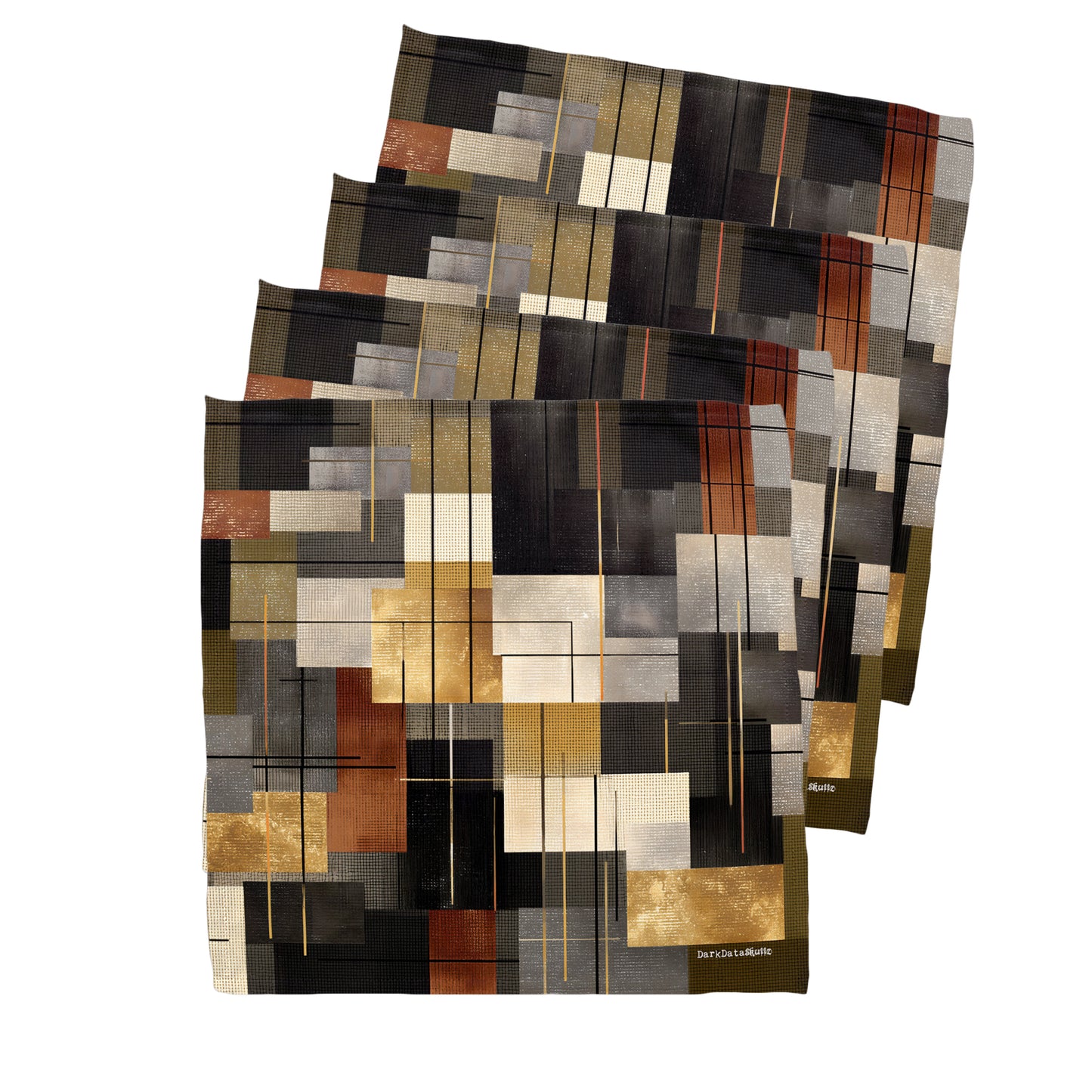 Gold Rust Charcoal Napkins by Wikus Schalkwyk