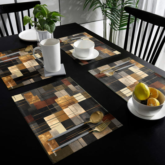 Gold Rust Charcoal Placemats by Wikus Schalkwyk