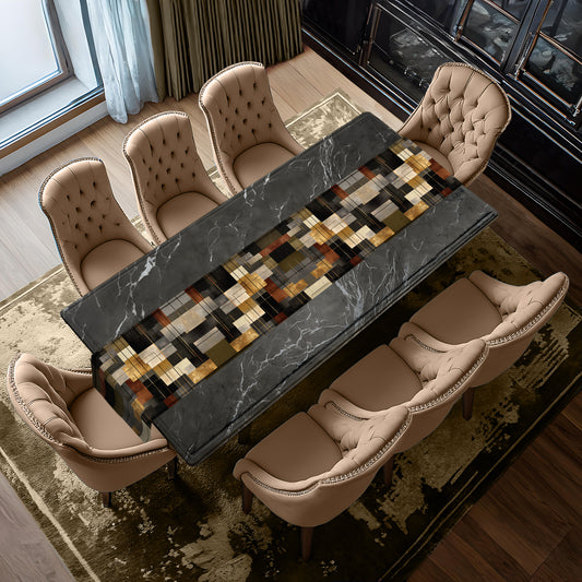 Gold Rust Charcoal Table Runner by Wikus Schalkwyk