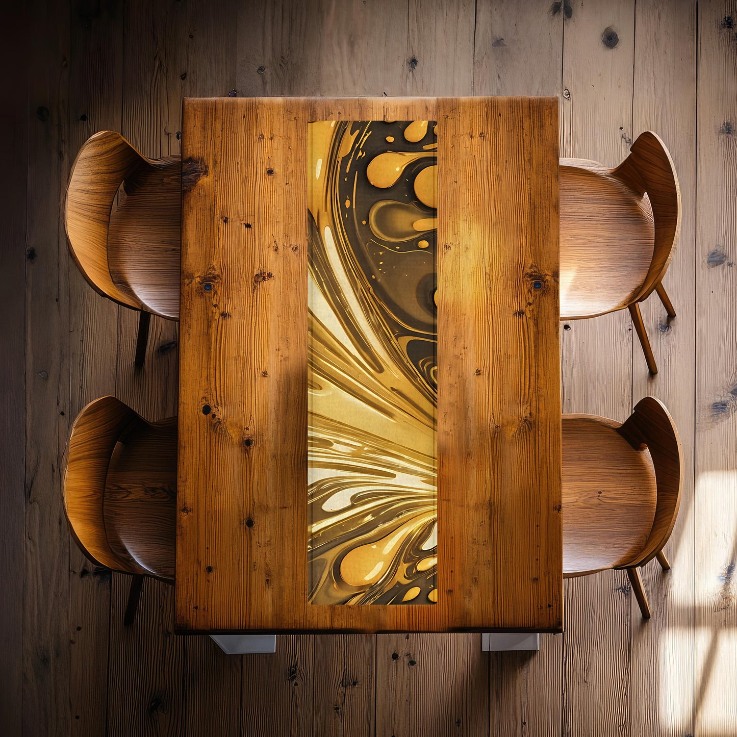 Gold Spill 160cm Table Runner