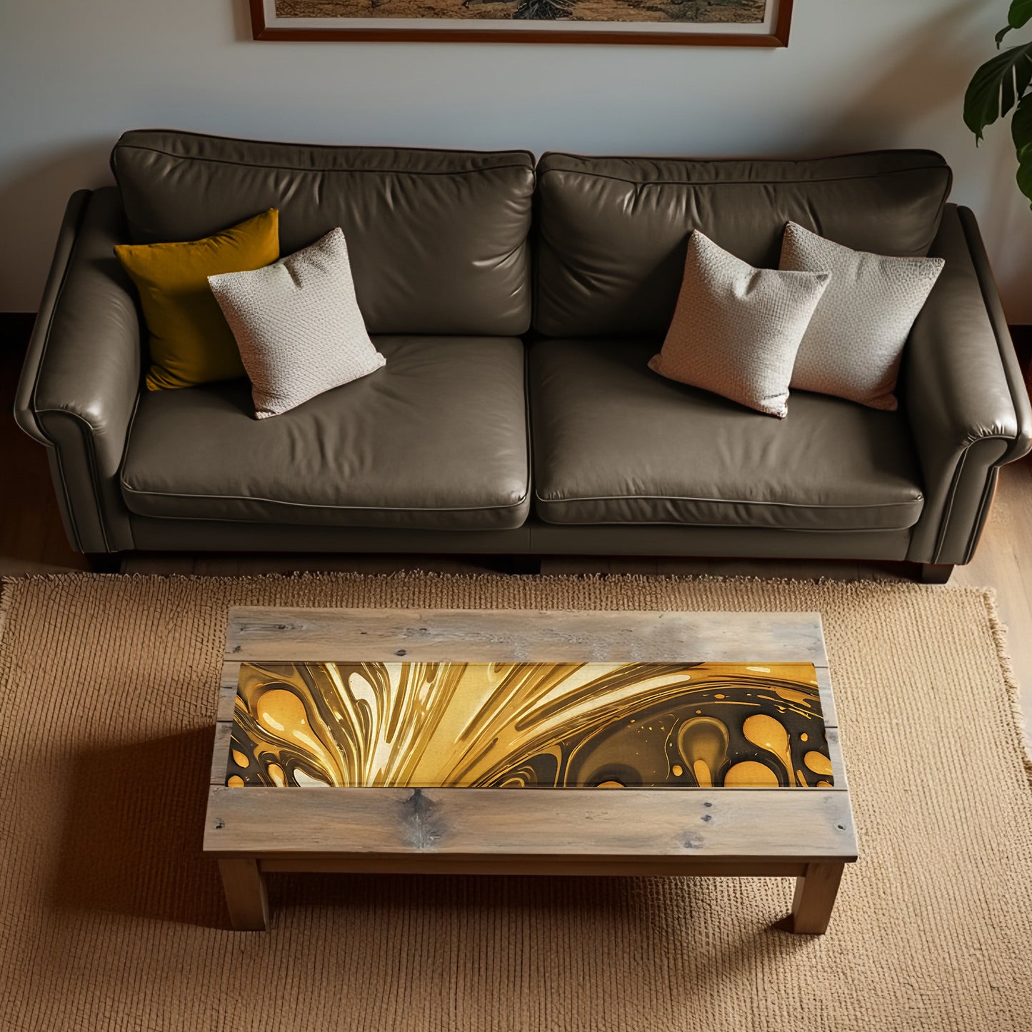 Gold Spill 160cm Table Runner