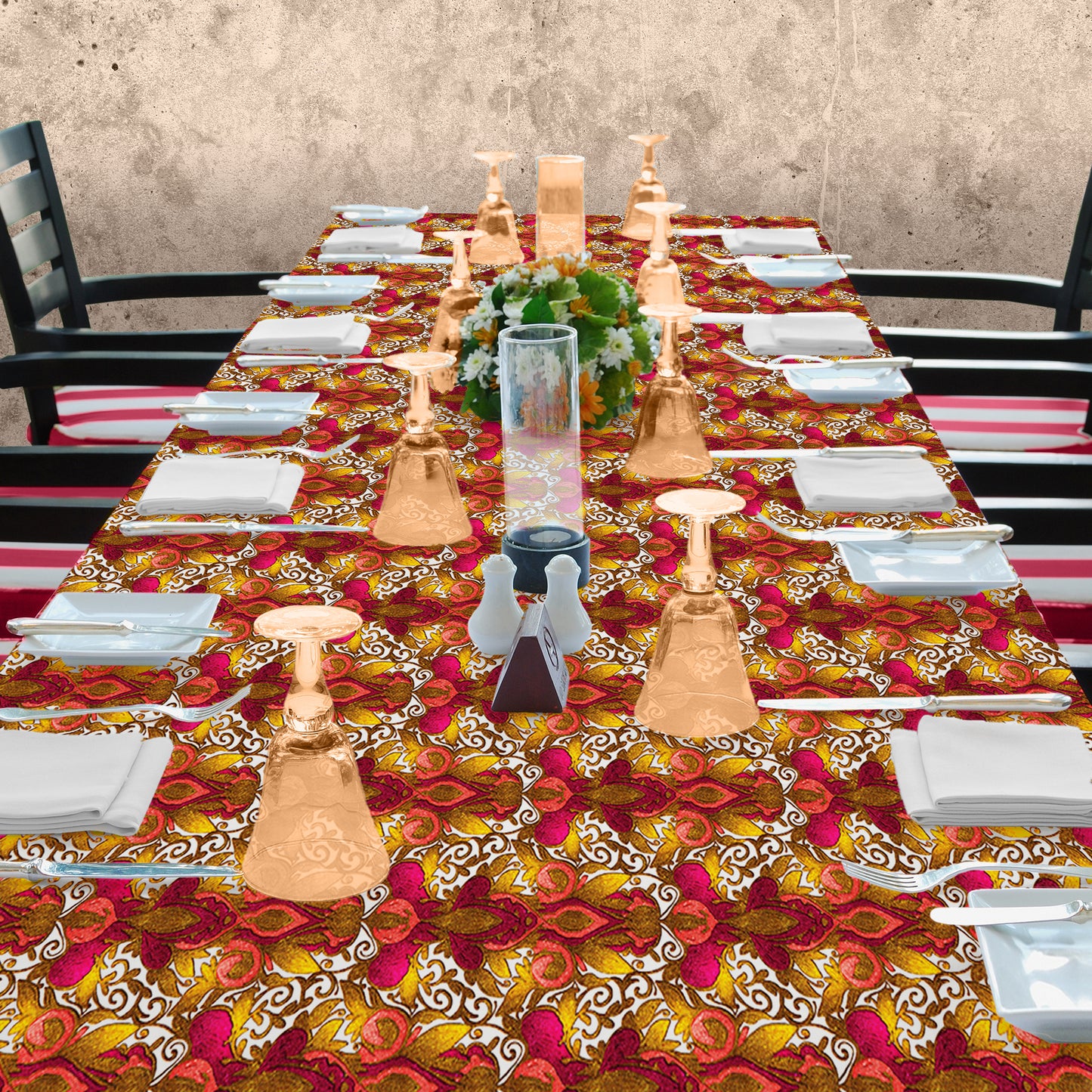 Gold Touch Arabesque Pattern 3m Rectangle Tablecloth