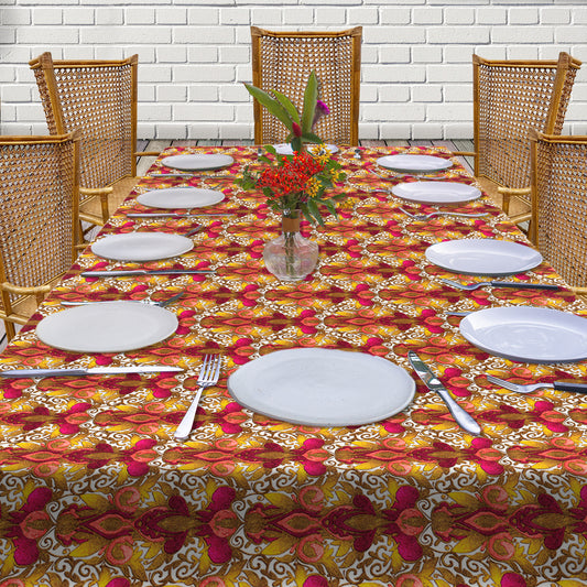 Gold Touch Arabesque Pattern 3m Rectangle Tablecloth