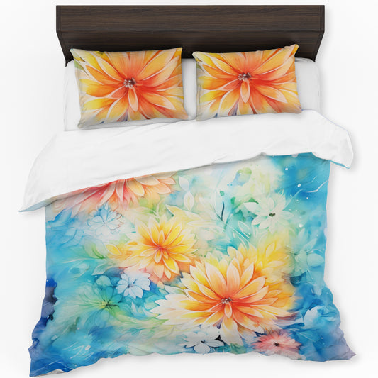 Gold & Aqua Delight Duvet Cover Set
