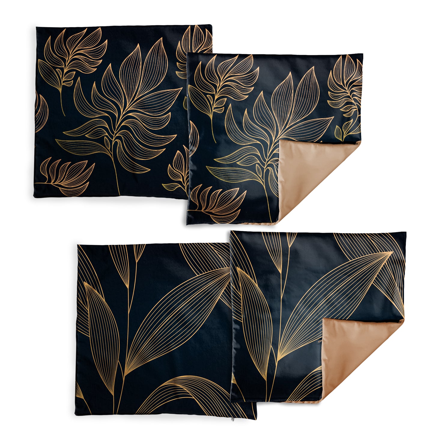 Golden Leaf Luxury Scatter Covers (Set of 4)