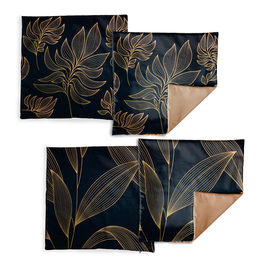 Golden Leaf Luxury Scatter Covers (Set of 4)
