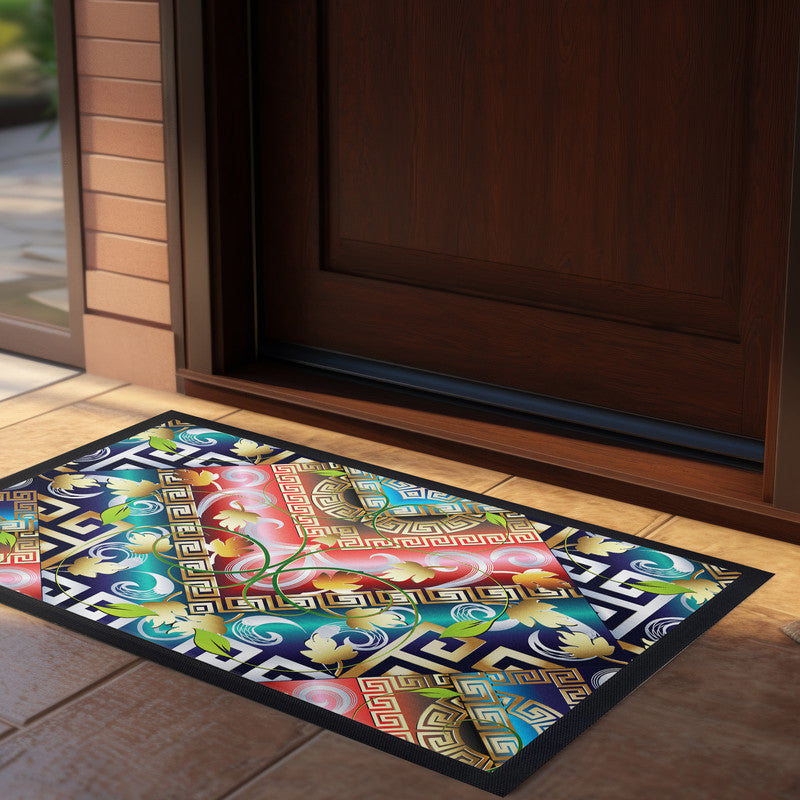 Golden Greek Leave Pattern Door Mat