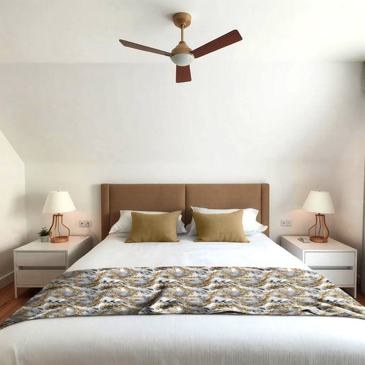 Golden Leaves Light Bed Throw