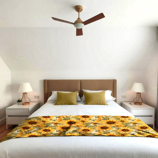 Golden Sunflowers Light Bed Throw