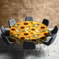 Golden Sunflowers Round Tablecloth