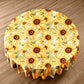 Golden Sunflowers Round Tablecloth