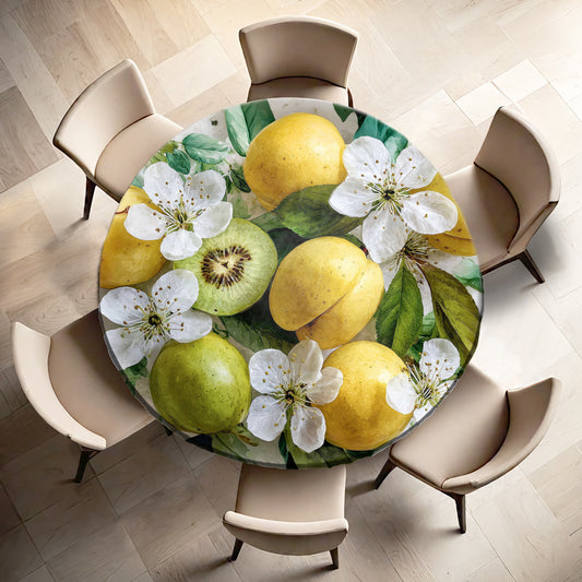 Golden Bloom Harvest Round Tablecloth by Wikus Schalkwyk