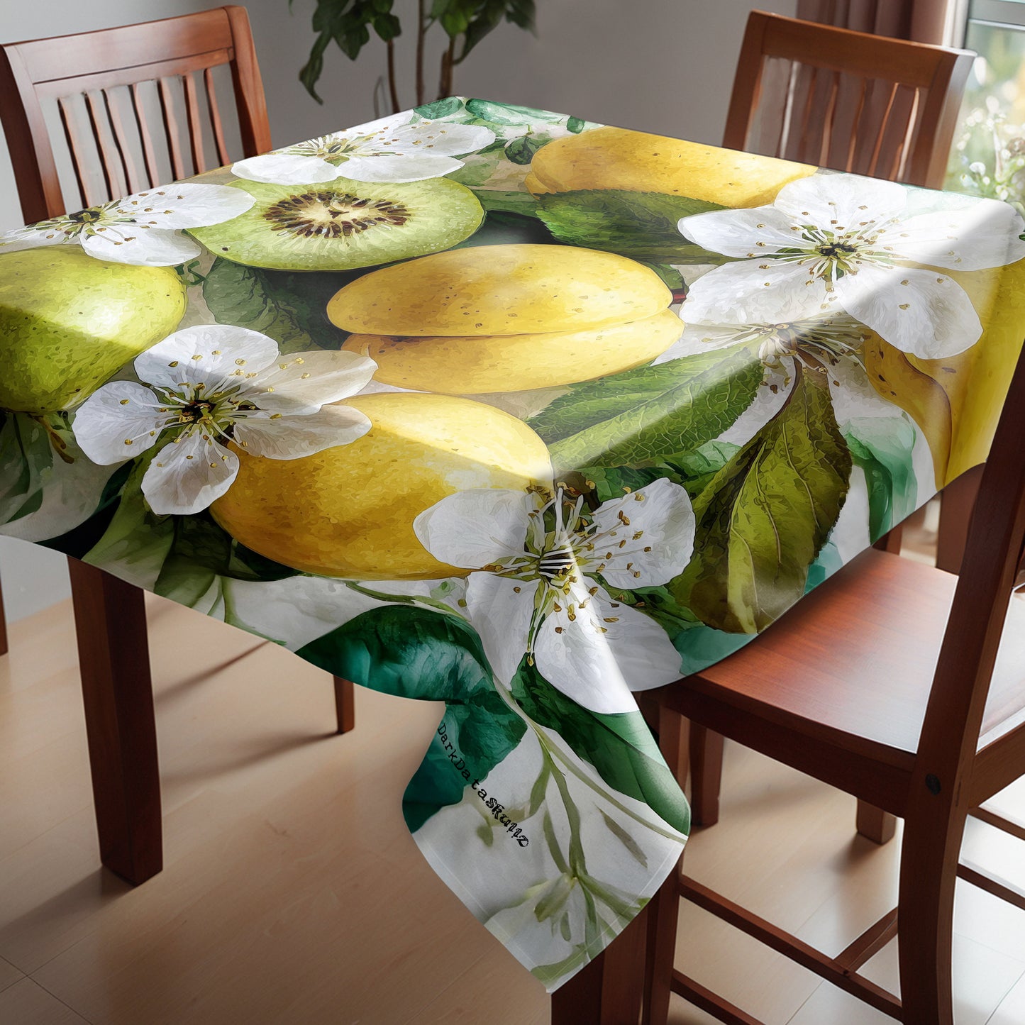 Golden Bloom Harvest Square Tablecloth by Wikus Schalkwyk