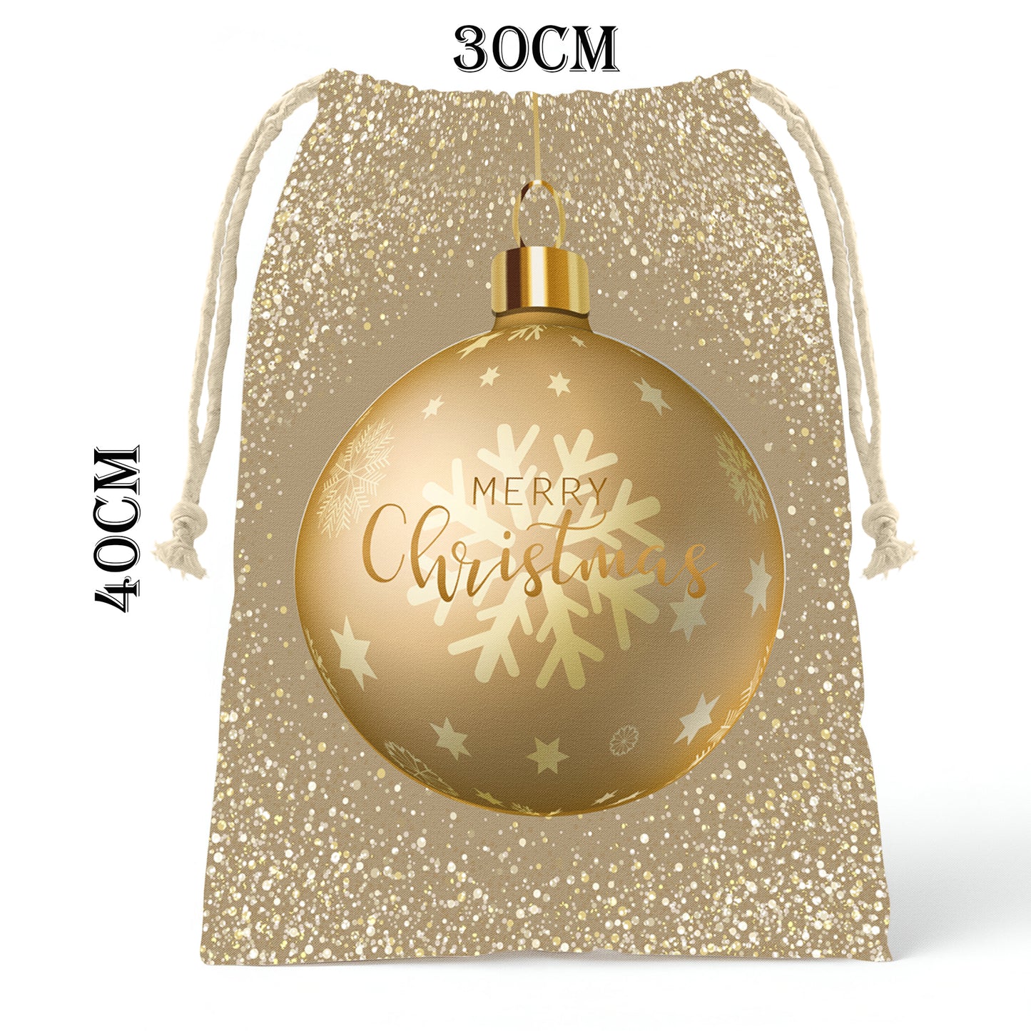 Golden Christmas Gift Bag (Set of 2)