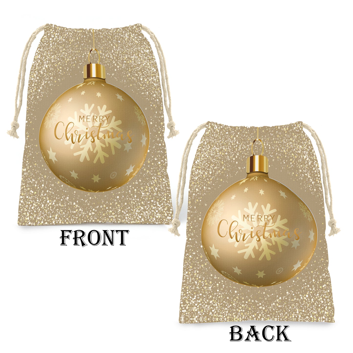 Golden Christmas Gift Bag (Set of 2)