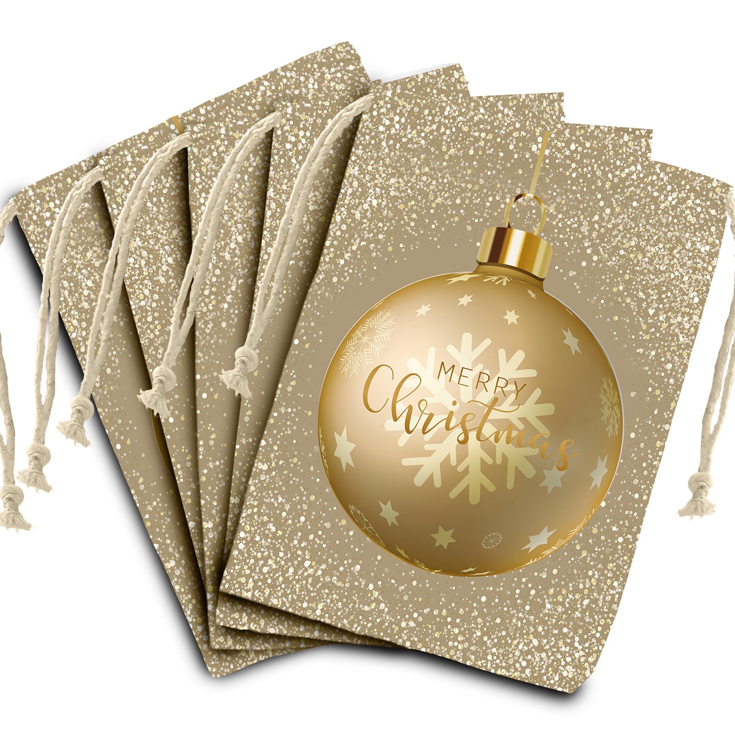 Golden Christmas Gift Bag (Set of 3)