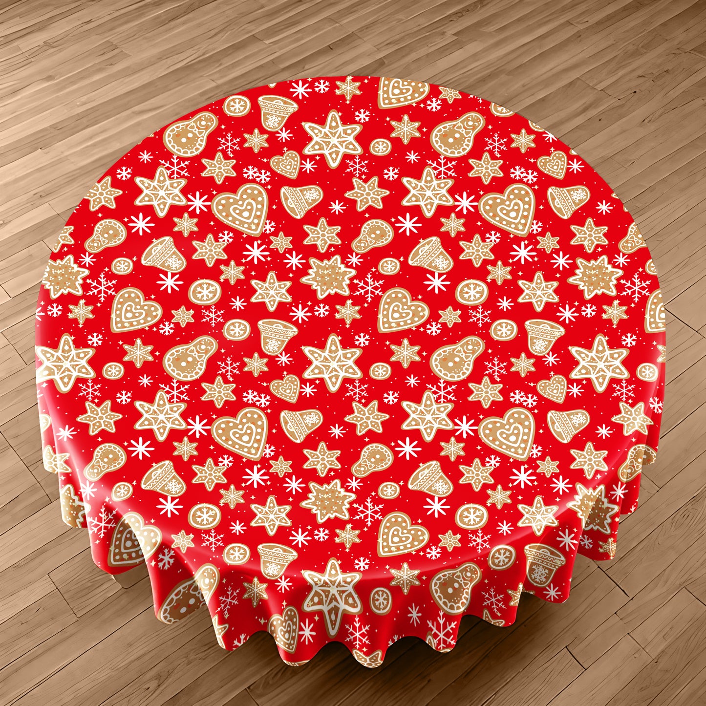 Golden Doodle Christmas Round Tablecloth