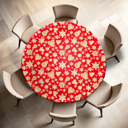 Golden Doodle Christmas Round Tablecloth