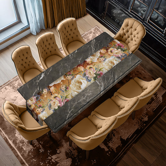 Golden Floral Pattern Table Runner By Mark van Vuuren
