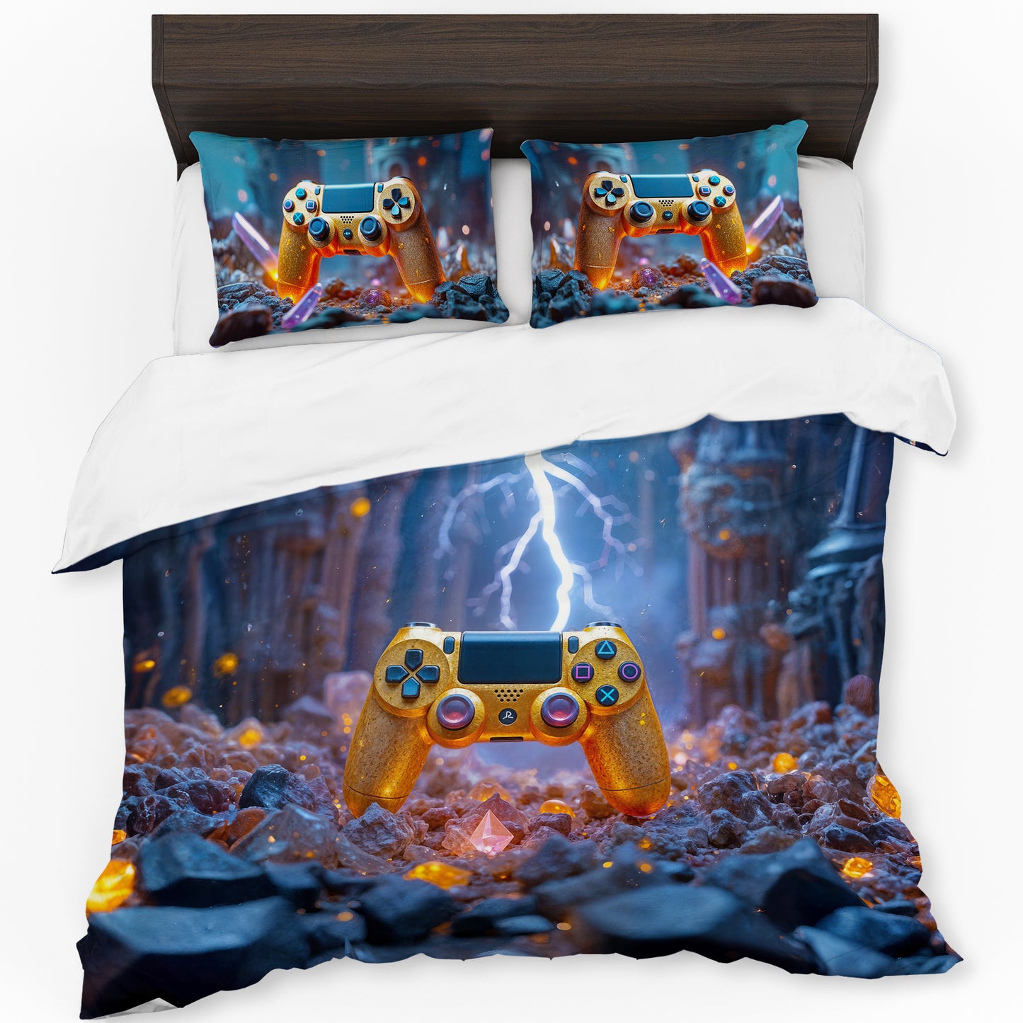 Golden Game Controller Duvet Cover Set