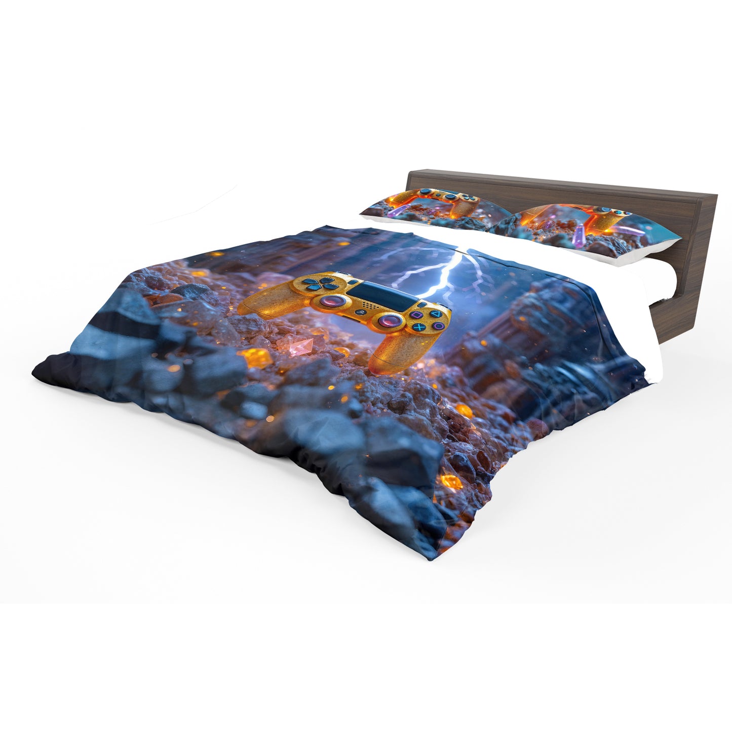 Golden Game Controller Duvet Cover Set
