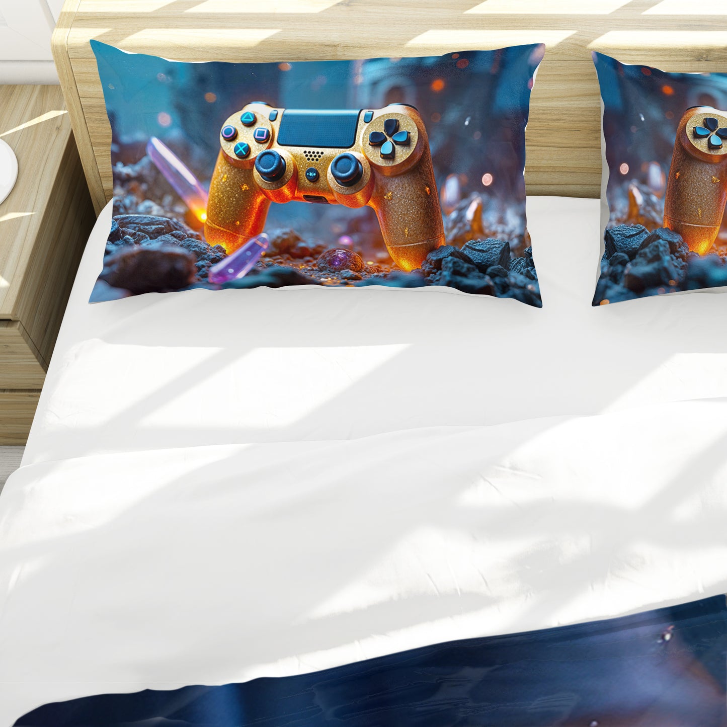 Golden Game Controller Duvet Cover Set