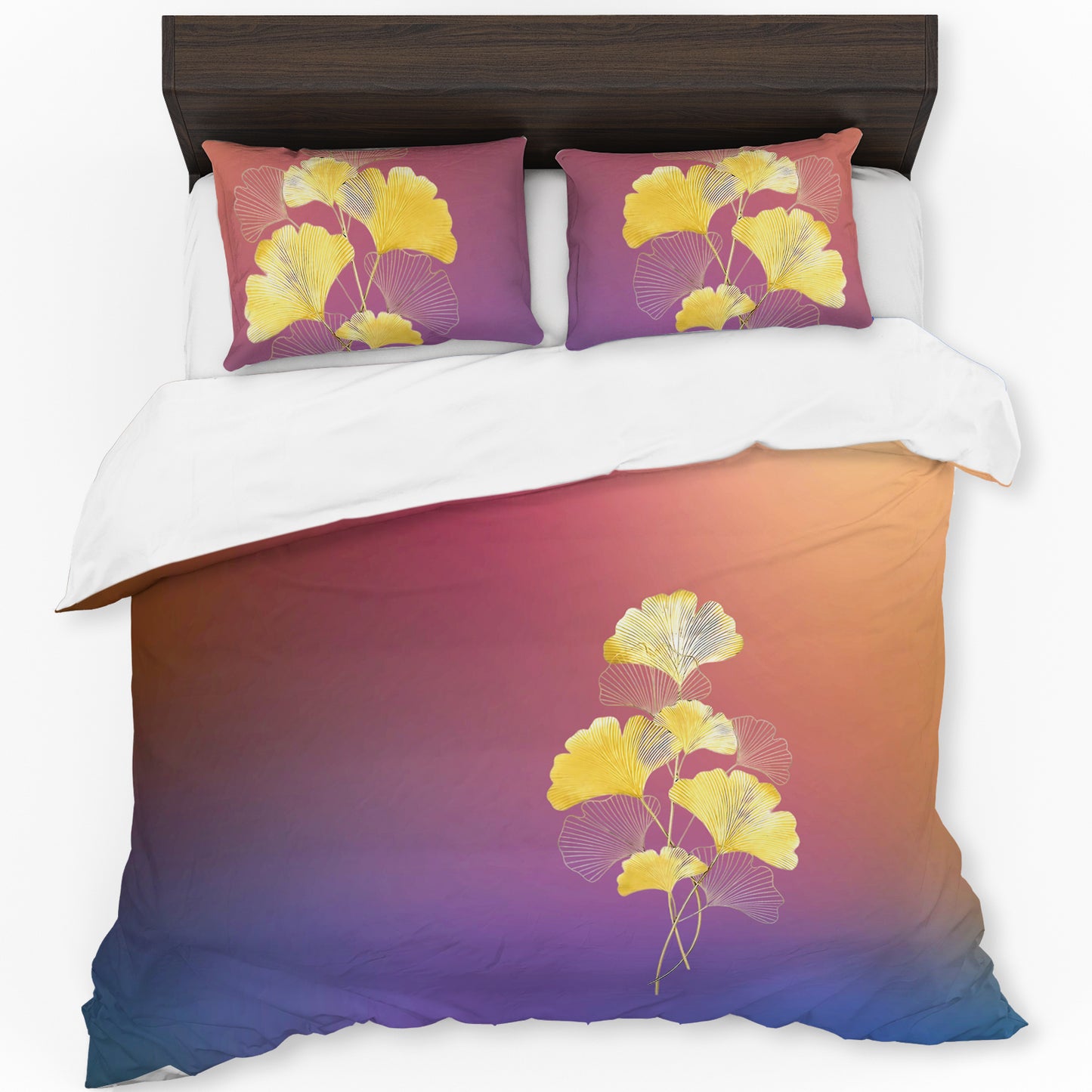 Golden Ginkgo Duvet Cover Set