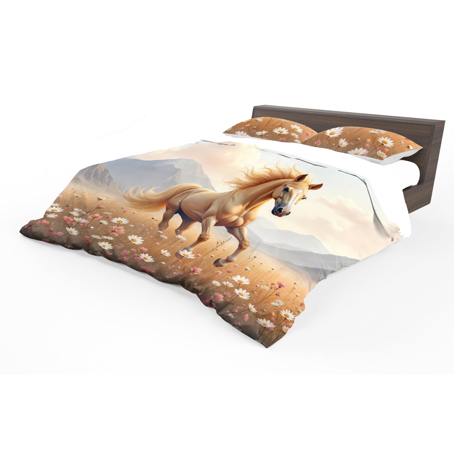 Golden Horse Duvet Cover Set