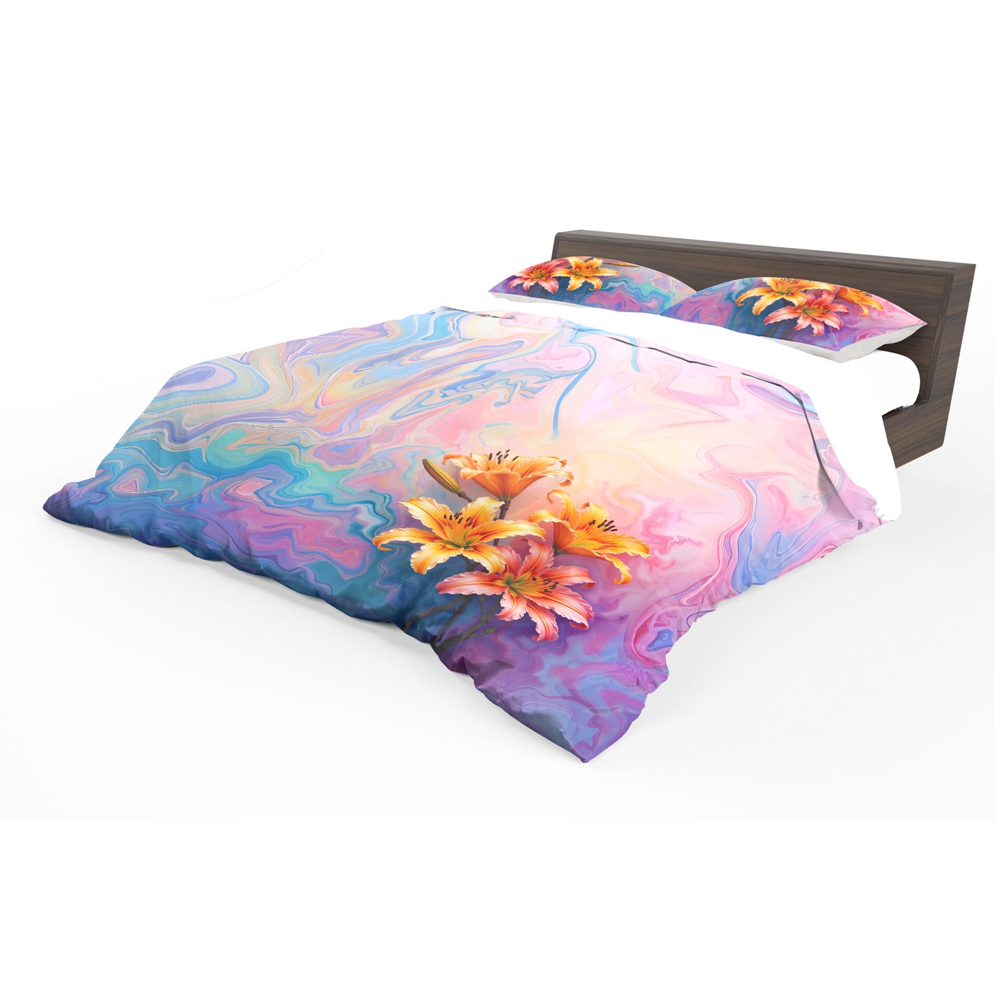 Golden Lily Whispers Duvet Cover Set