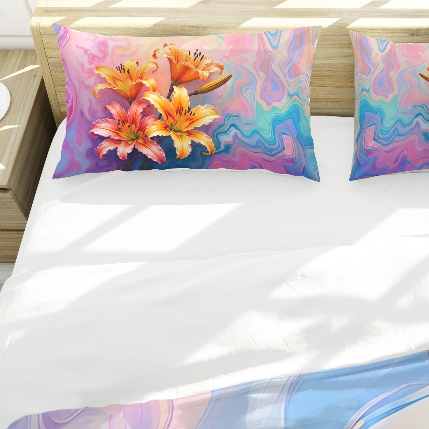 Golden Lily Whispers Duvet Cover Set