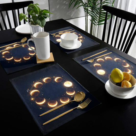 Golden Moon Phases Placemats by Nathan Pieterse