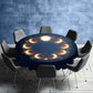 Golden Moon Phases Round Tablecloth by Nathan Pieterse