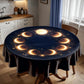 Golden Moon Phases Round Tablecloth by Nathan Pieterse