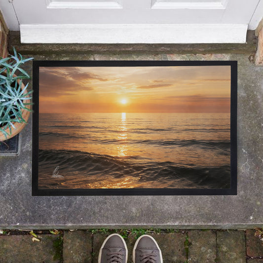 Golden Ocean Sunset Door Mat by Nathan Pieterse