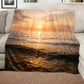 Golden Ocean Sunset Light Weight Fleece Blanket by Nathan Pieterse