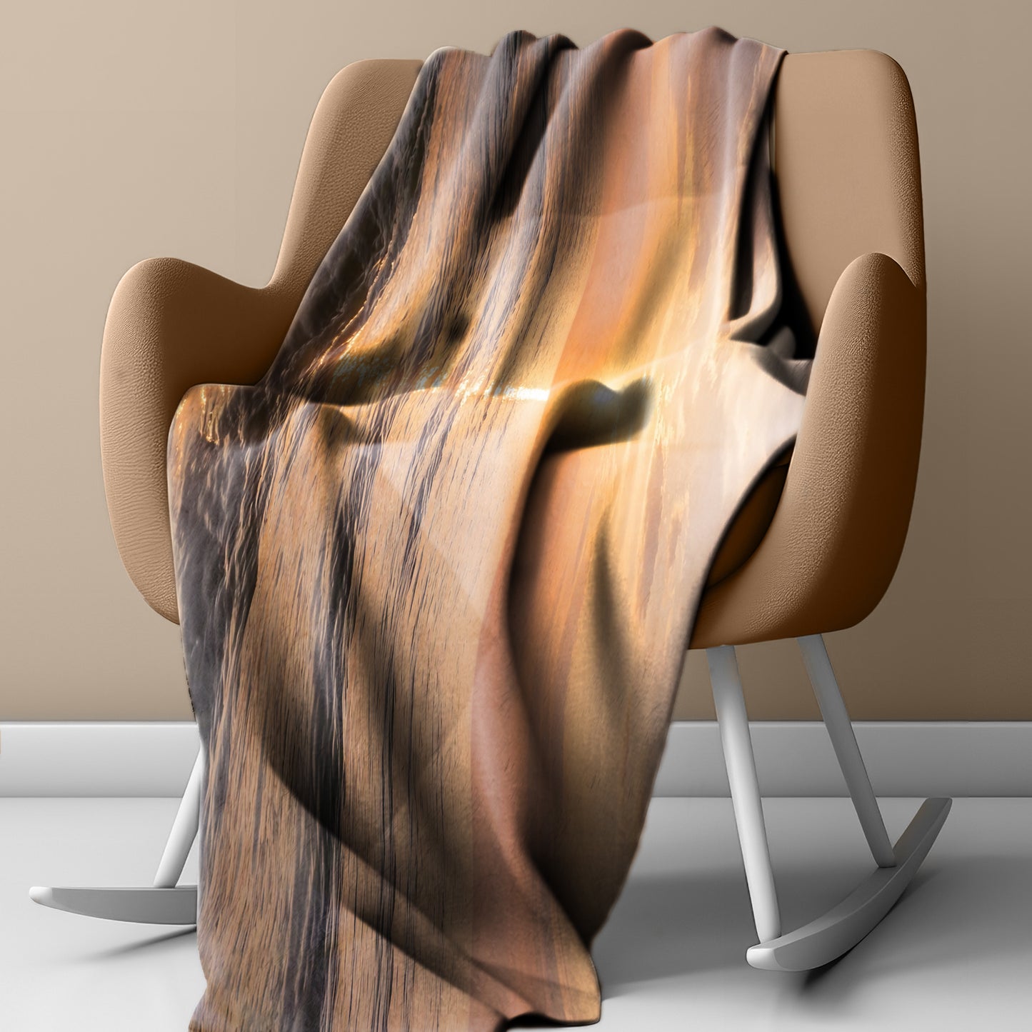 Golden Ocean Sunset Light Weight Fleece Blanket by Nathan Pieterse