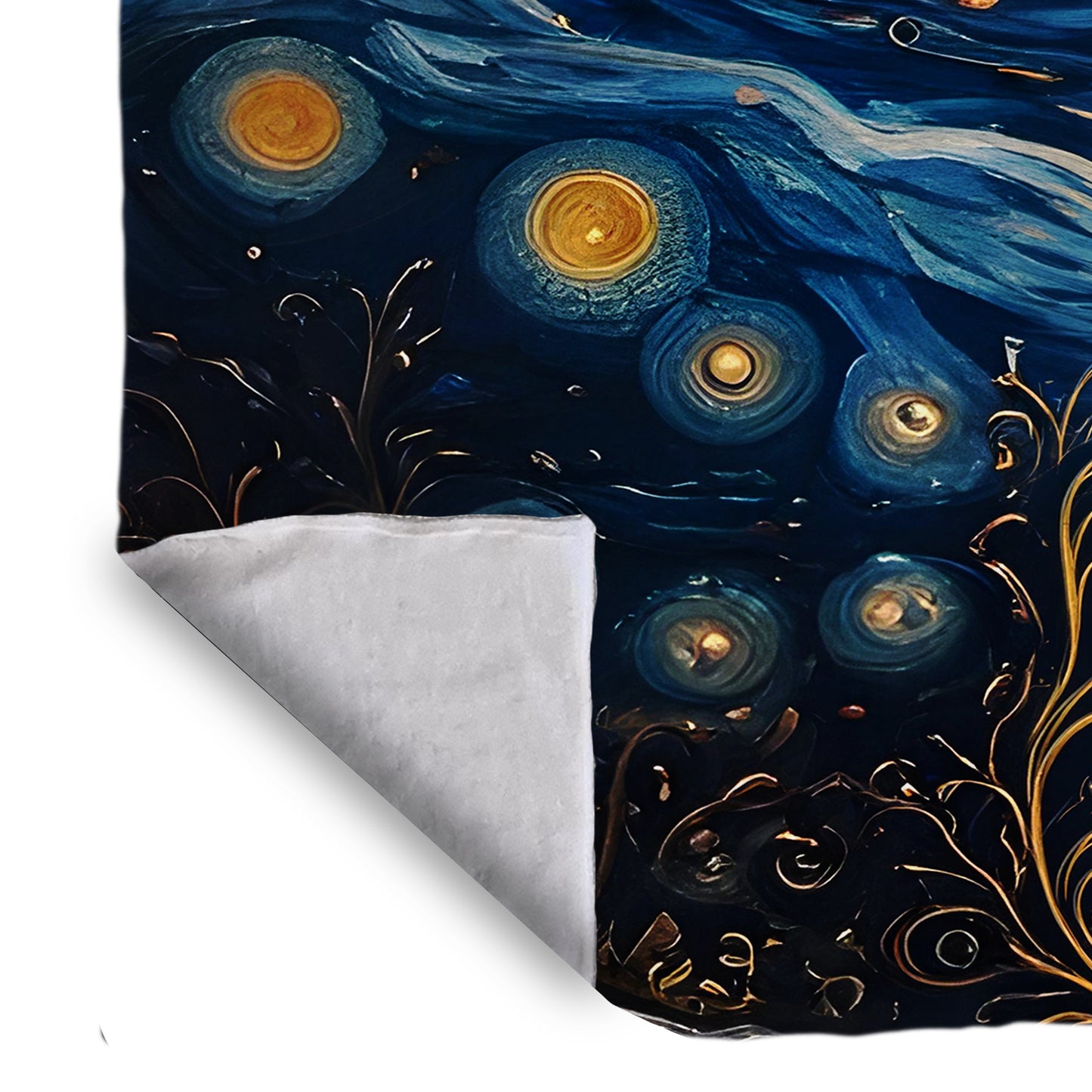 Golden Peacock Stary Nights Bed Throw