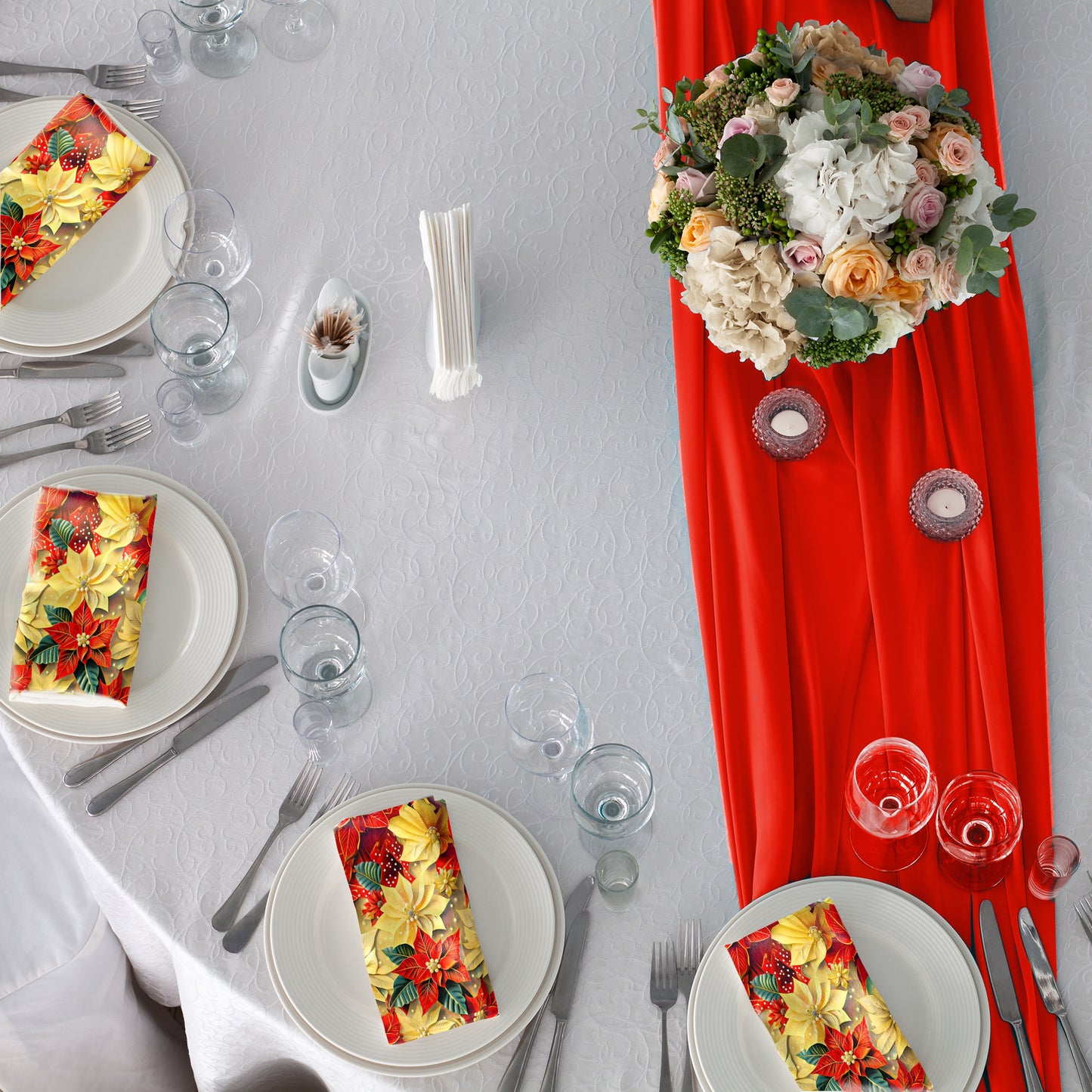 Golden Poinsettia Napkins