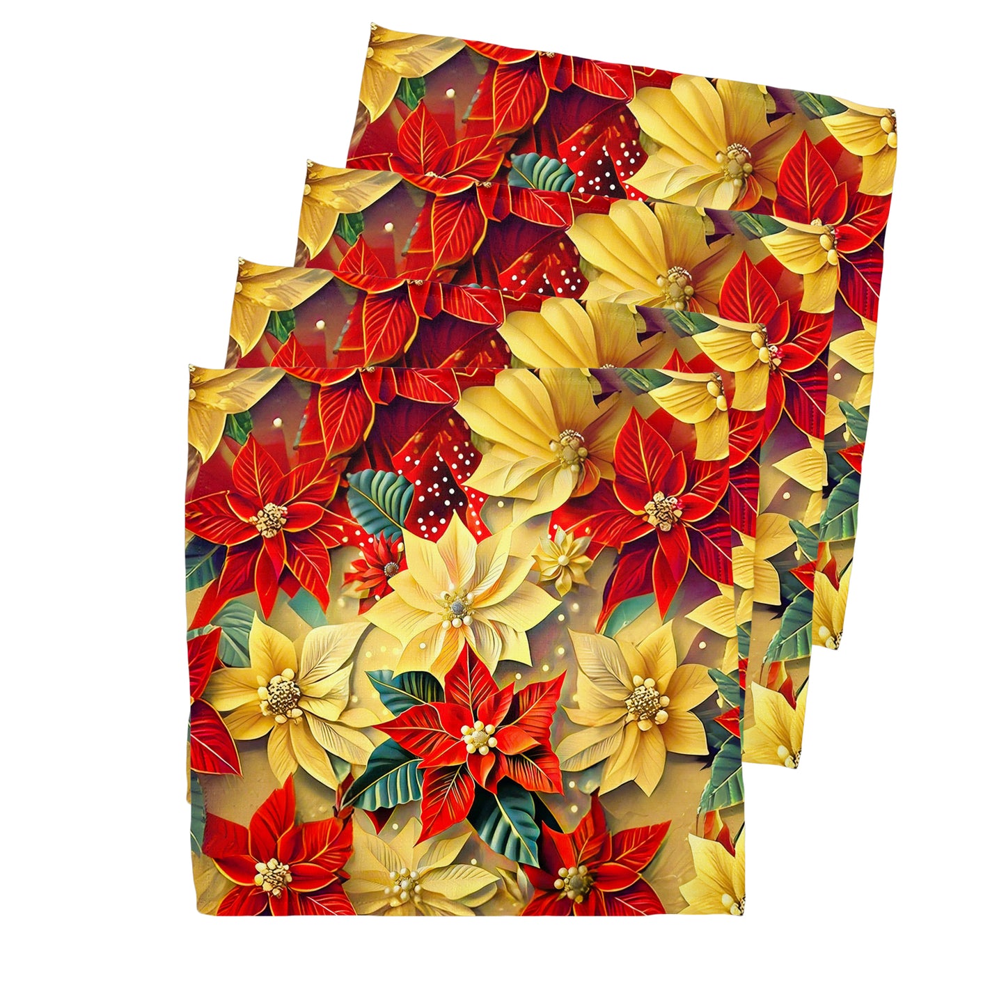 Golden Poinsettia Napkins