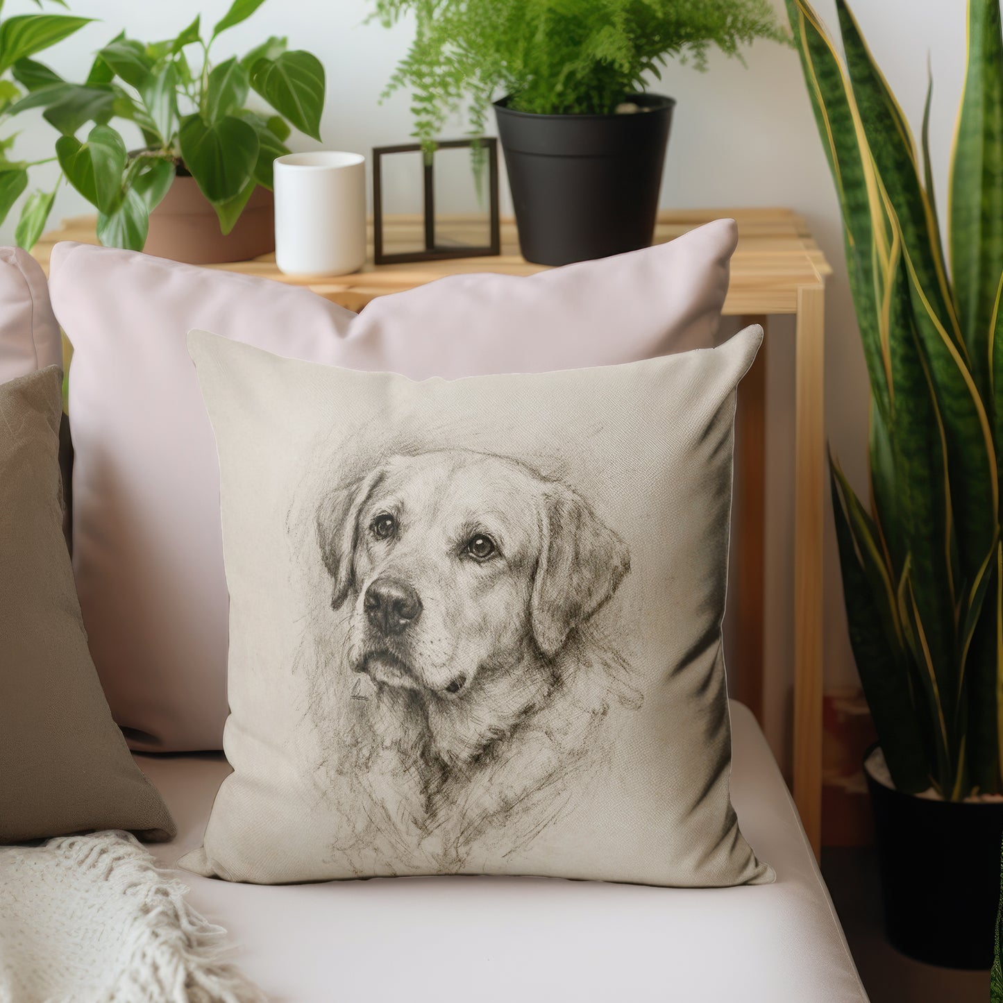 Golden Retriever Sketch Luxury Scatter by Nathan Pieterse