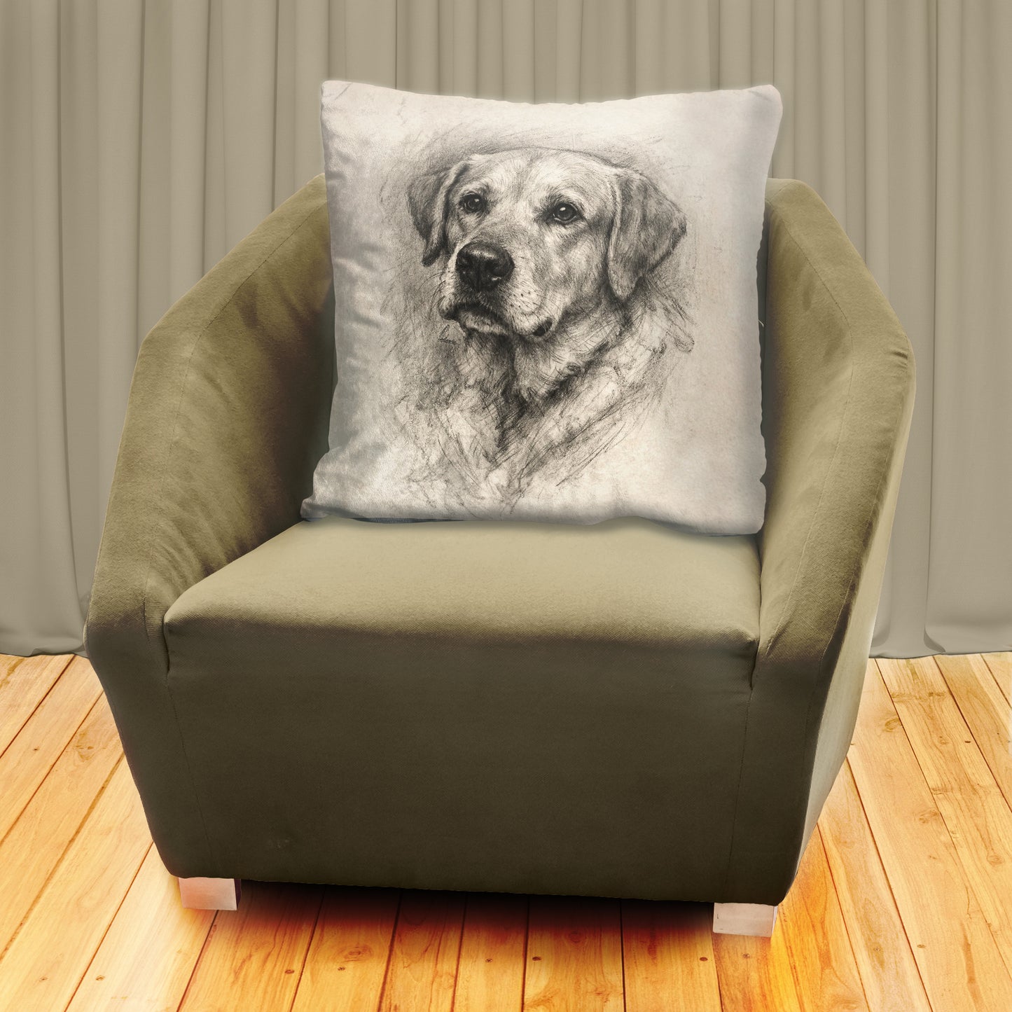 Golden Retriever Sketch Luxury Scatter by Nathan Pieterse