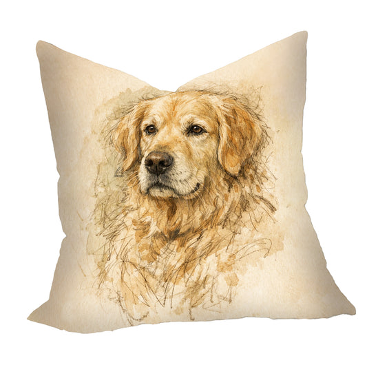 Golden Retriever Watercolor Portrait Luxury Scatter by Nathan Pieterse