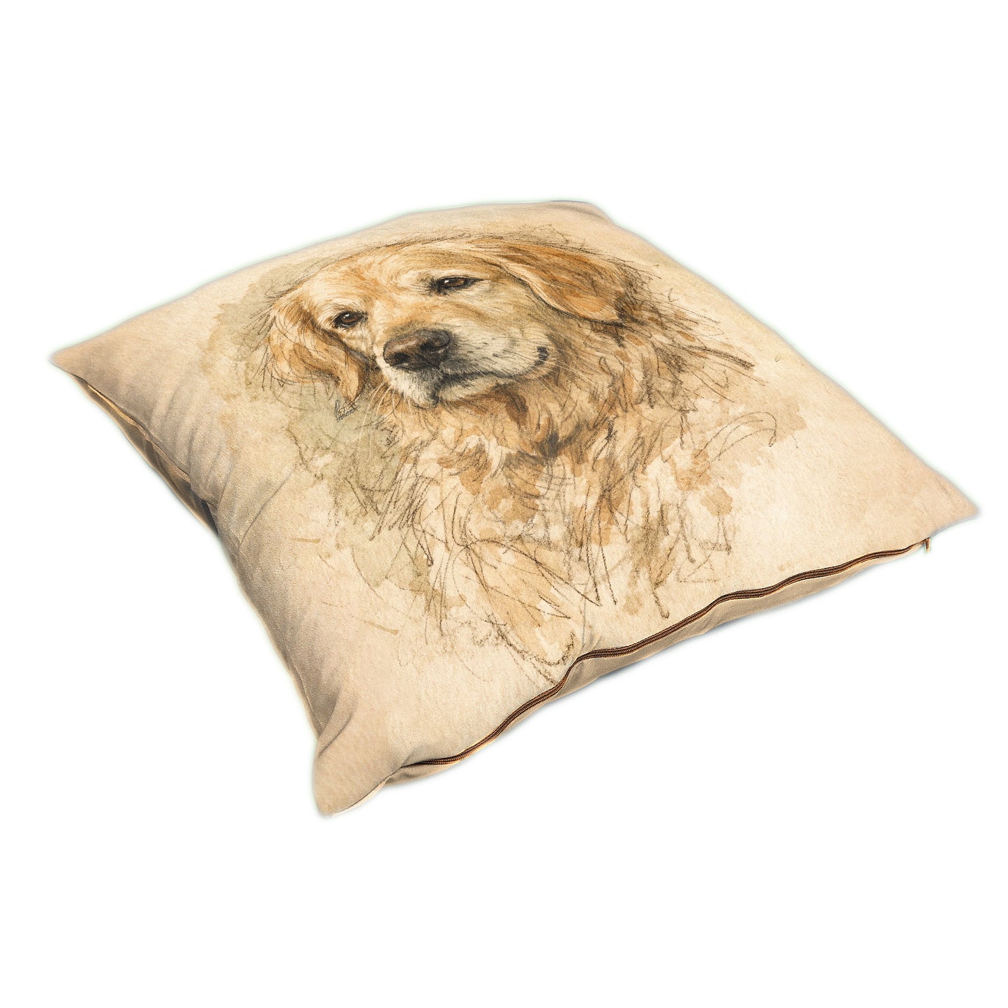 Golden Retriever Watercolor Portrait Luxury Scatter by Nathan Pieterse