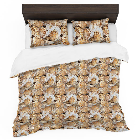 Golden Shells Duvet Cover Set