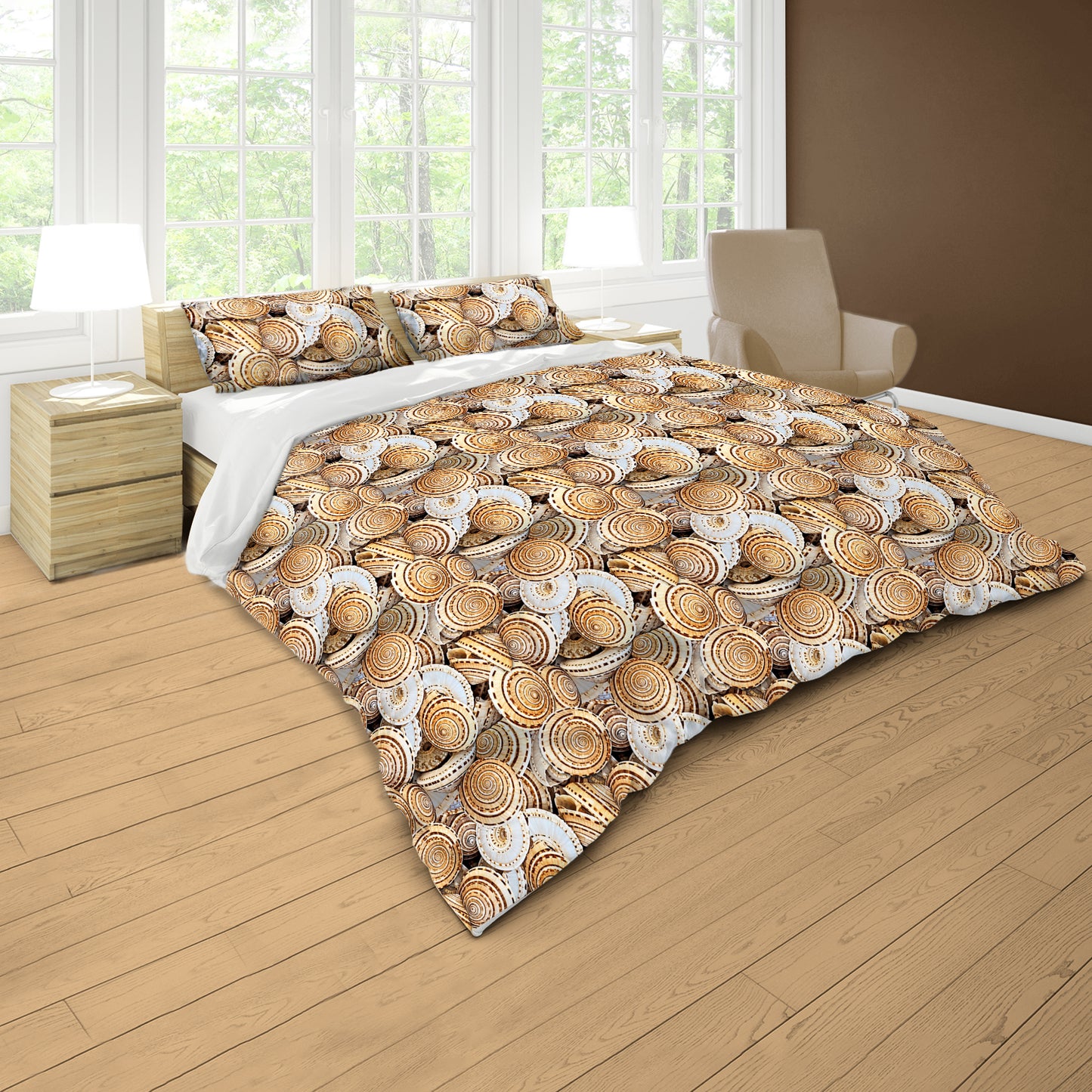 Golden Shells Duvet Cover Set