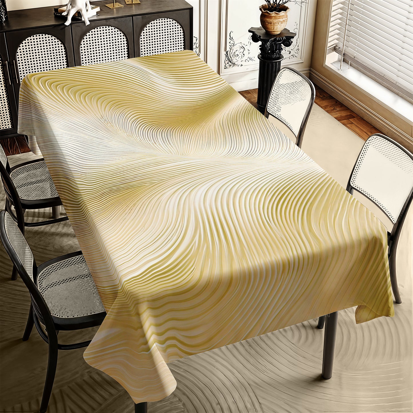 Golden Silk Rectangle Tablecloth
