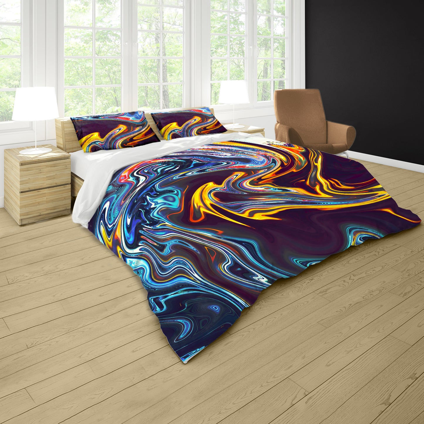 Golden Swirl Duvet Cover Set